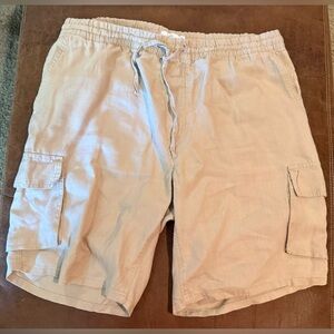 Onia 100% Linen Drawstring Cargo Shorts XXL
